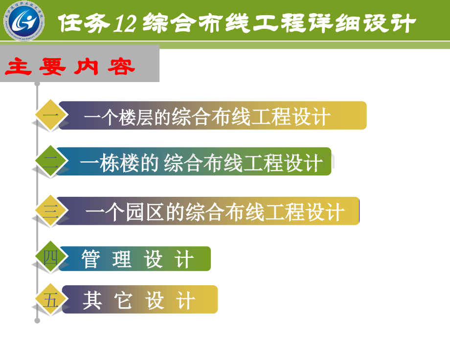 综合布线技术项目教程第3版任务12综合布线工程详细设计.pptx_第1页