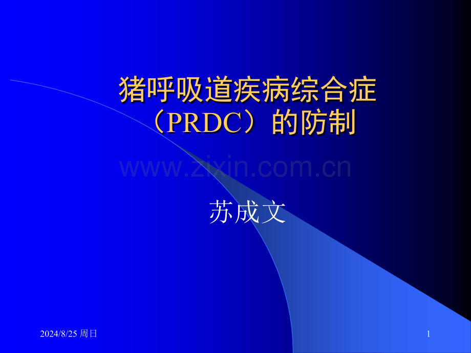 猪呼吸道疾病综合症prdc的防制.pptx_第1页