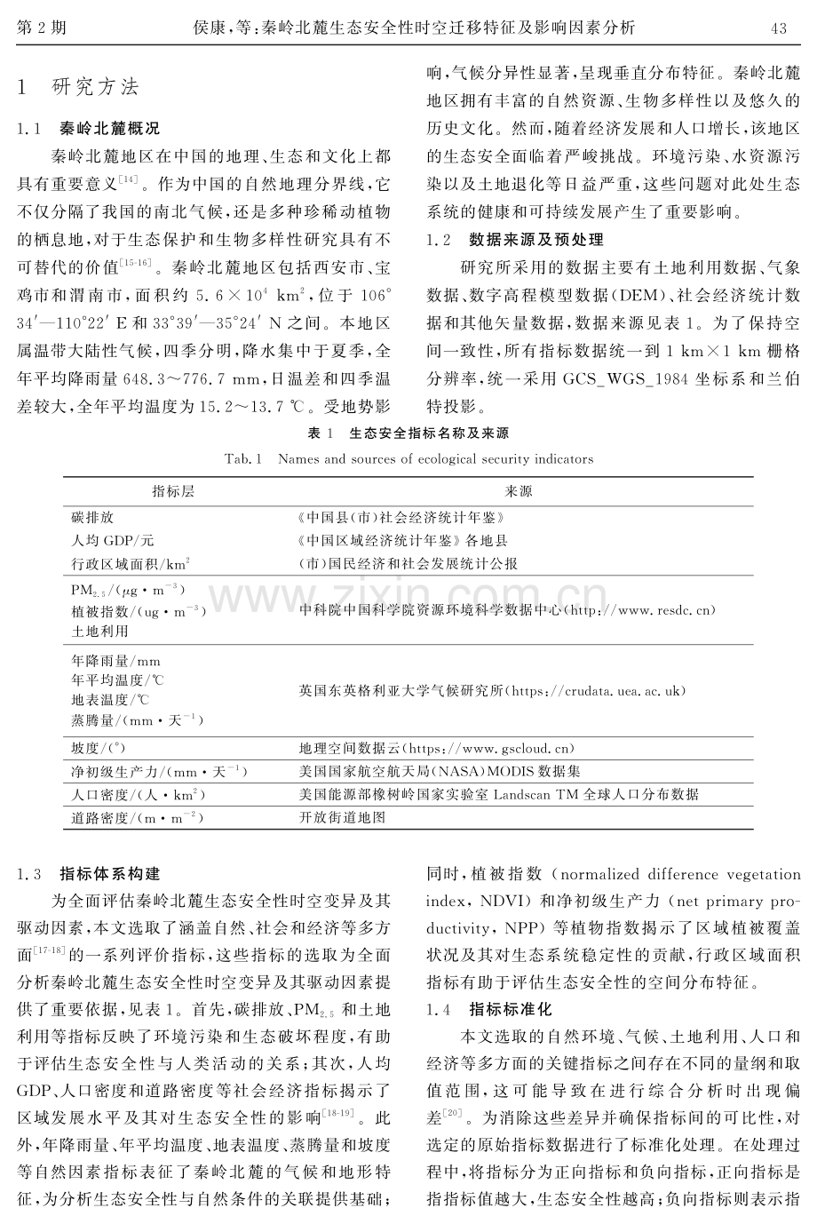 秦岭北麓生态安全性时空迁移特征及影响因素分析.pdf_第3页