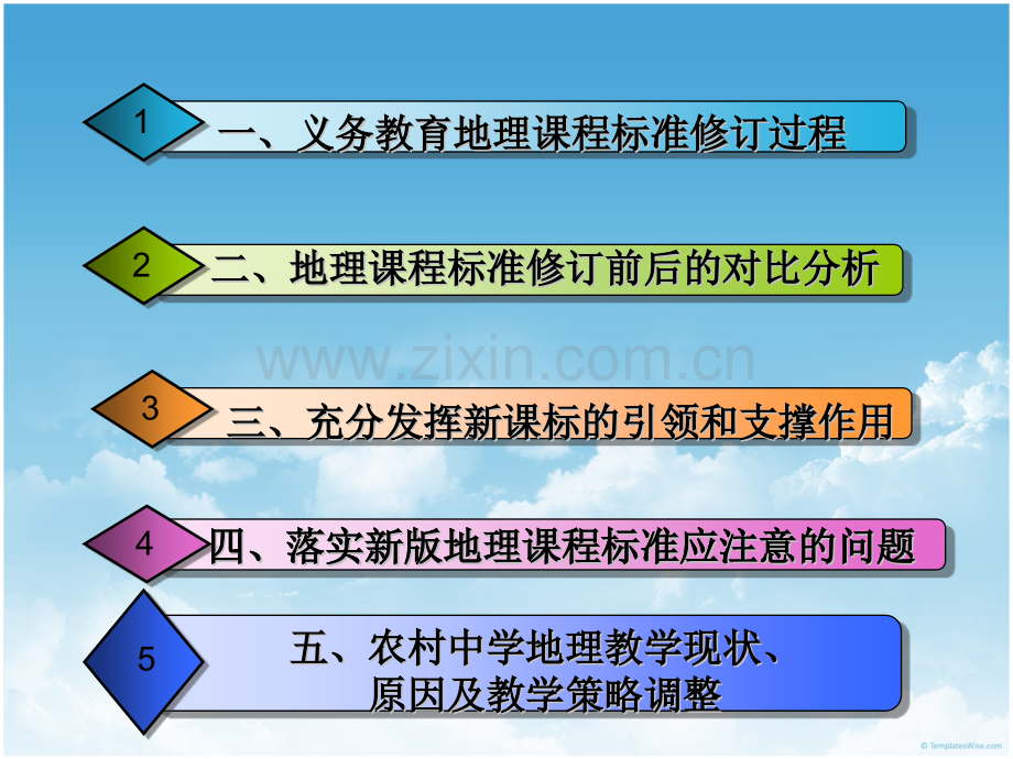 资料初中地理课程标准修订及教学调整说明.pptx_第1页