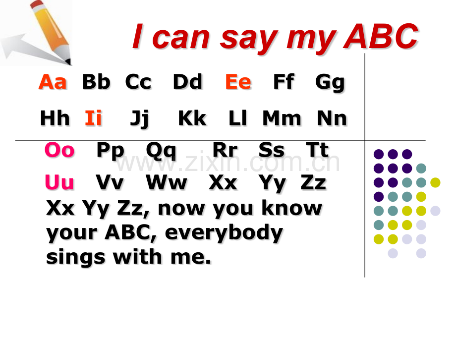 英语字母读音及书写教学.pptx_第1页