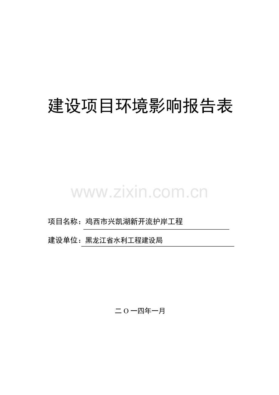 鸡西兴凯湖新开流护岸工程申请立项环境影响评估报告书.doc_第1页