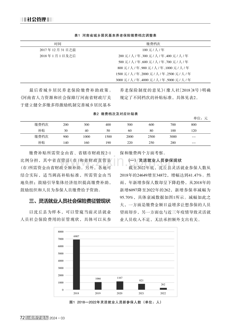 灵活就业人员社会保险征管问题研究——基于沈丘县社保费征管情况的实证分析 (1).pdf_第3页