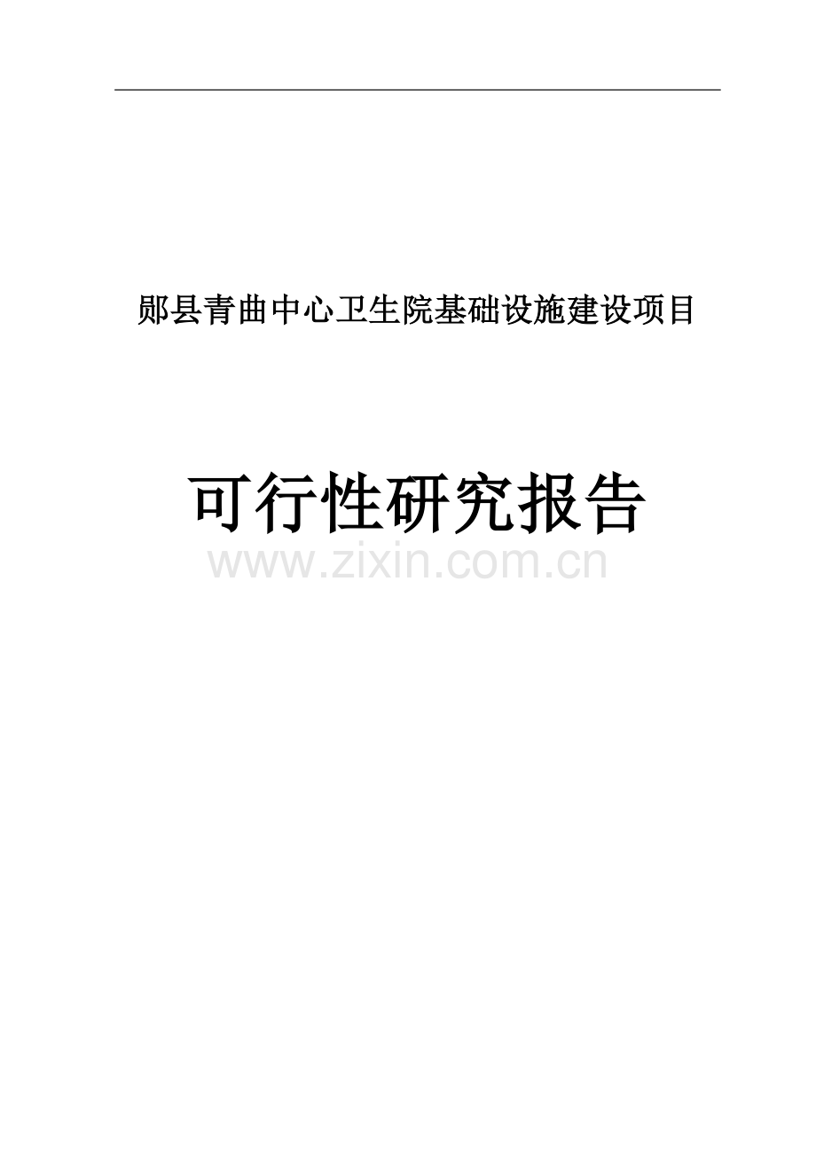 中心卫生院基础设施建设项目可行性研究报告.doc_第1页