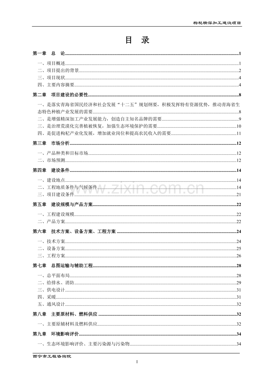 枸杞精深加工项目建设投资可行性研究报告.doc_第1页