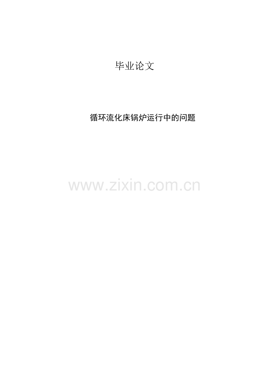 大学毕业设计---循环流化床锅炉运行中的问题.doc_第1页