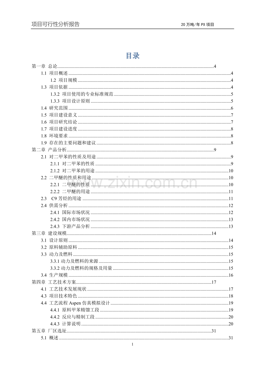 年产20吨对二甲苯(px)项目建设投资可行性论证报告.doc_第2页