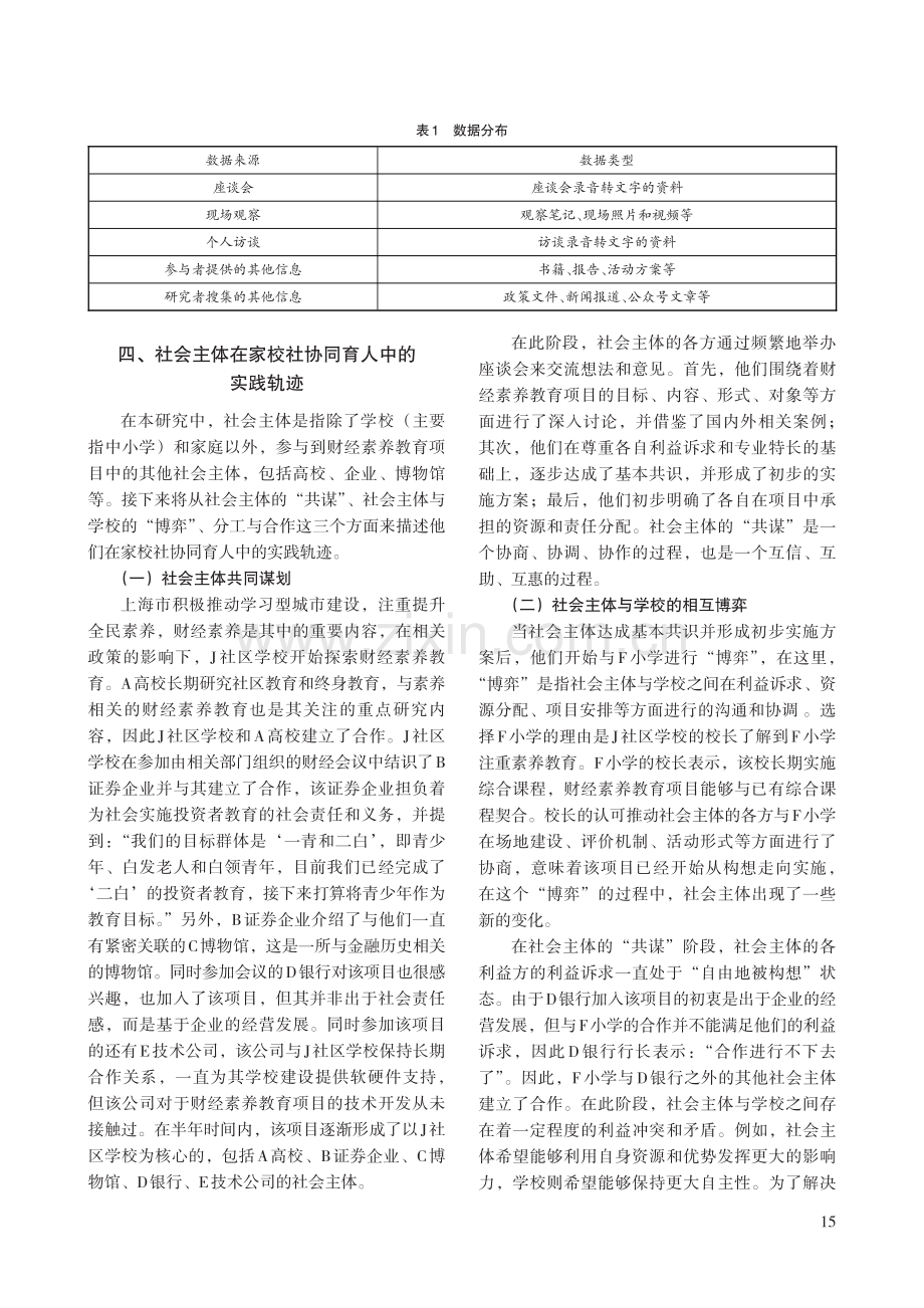 利益相关者理论下社会主体参与家校社协同育人的行动逻辑——基于上海市J社区的个案.pdf_第3页