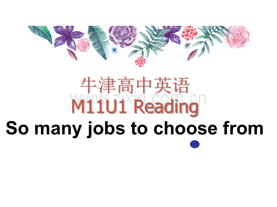 牛津高中英语M11U1ReadingSomanyjobstochoosefrom.pptx_第1页