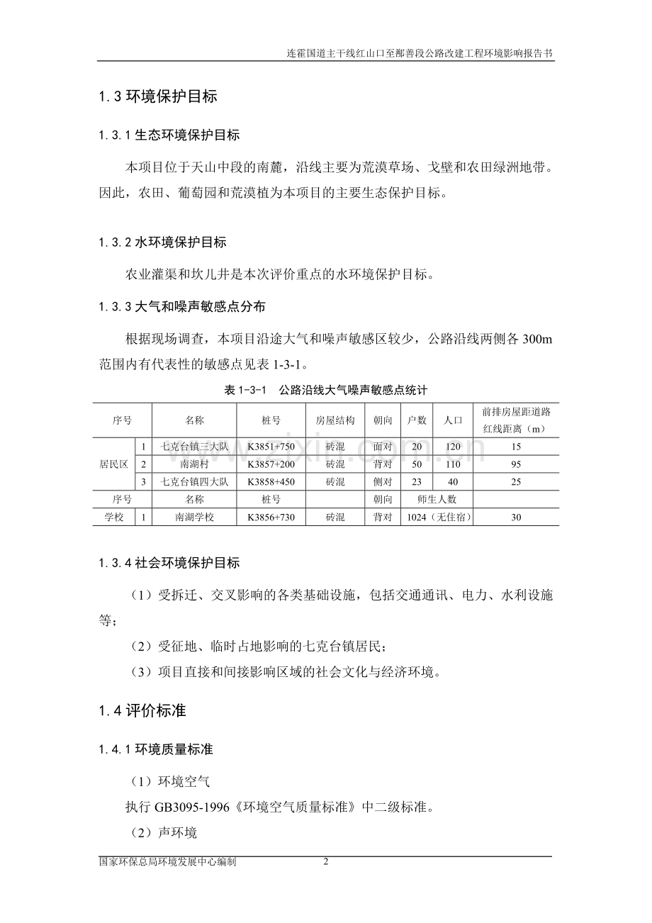 连霍国道主干线红山口至鄯善段公路改建工程申请立项环境评估报告书公示.doc_第2页