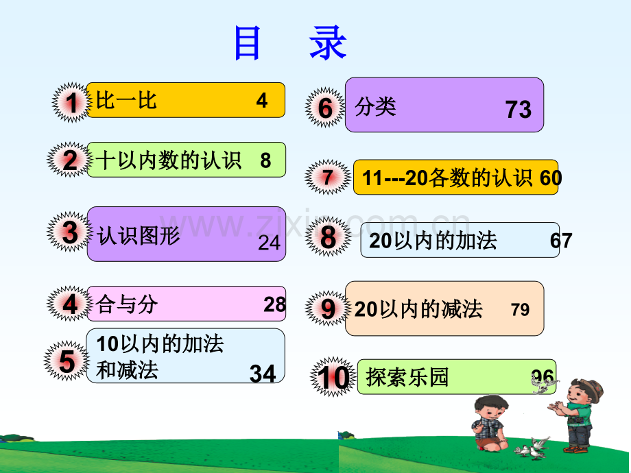 冀教知识树一年级上册数学总复习.pptx_第3页