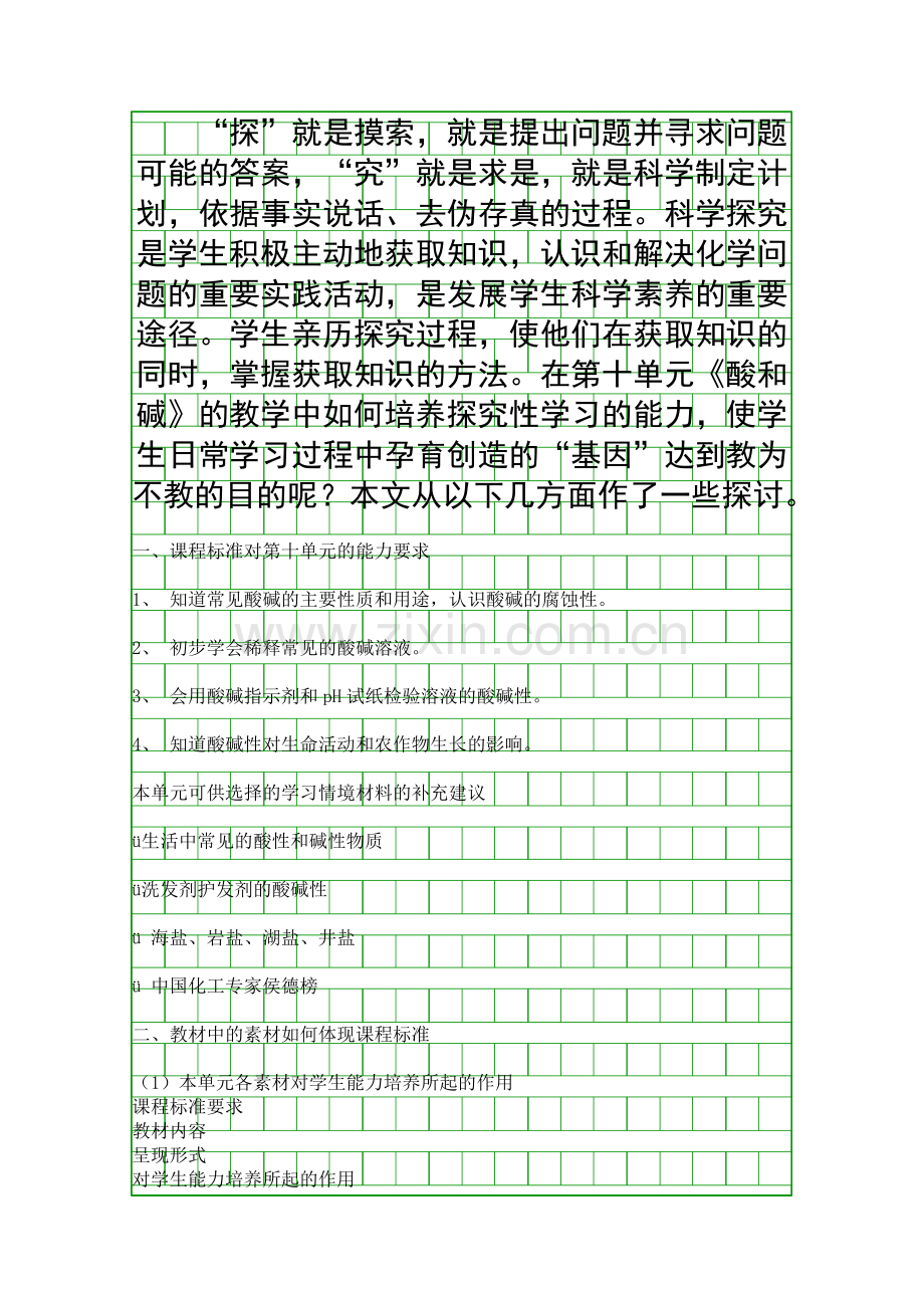 在酸和碱教学中如何培养学生的探究学习能力.docx_第1页