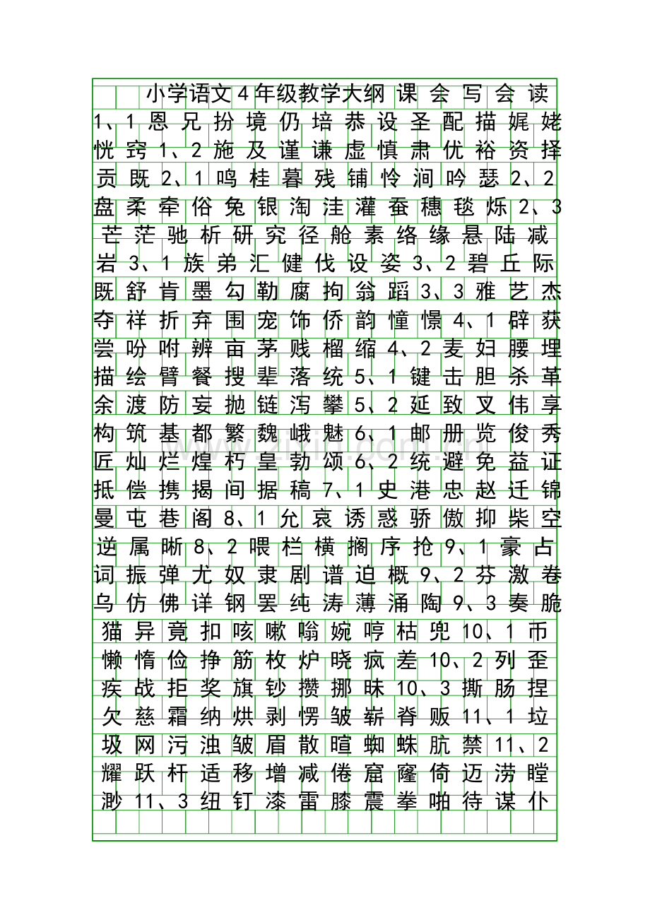 四年级语文上册复习资料北师大版.docx_第1页