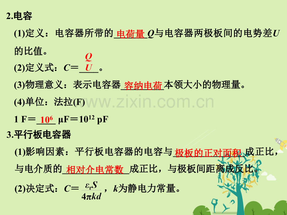 创新设计浙江高考物理总复习静电场时电容器电容带电粒子在电场中运动.pptx_第3页