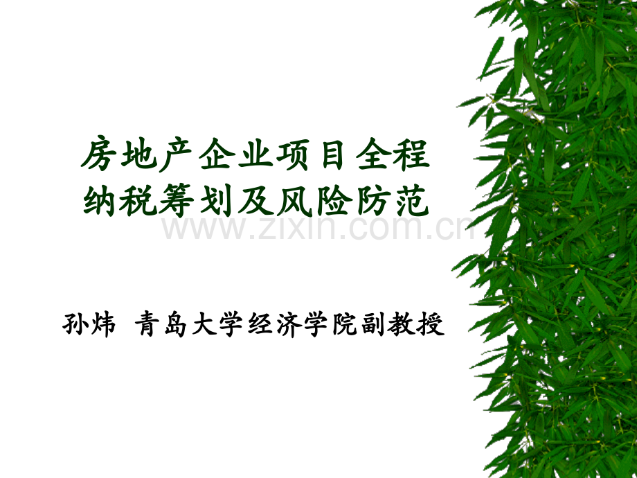 房地产企业项目全周期纳税筹划及税收风险防范.pptx_第1页