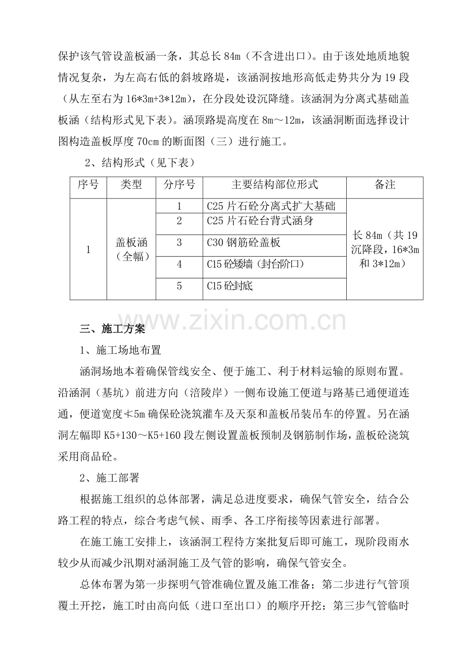 川气东送天然气管道保护涵洞施工方案.doc_第3页