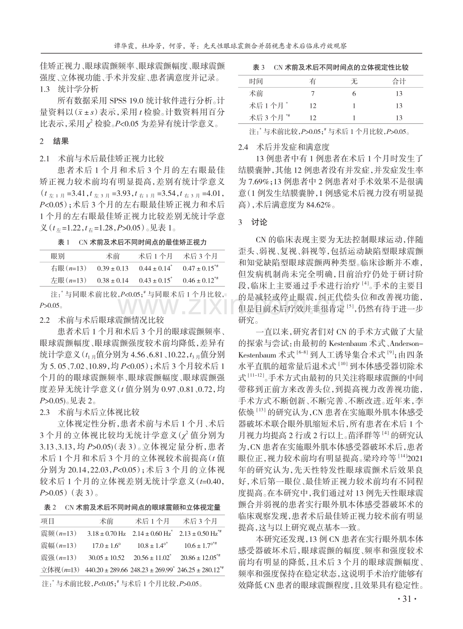 先天性眼球震颤合并弱视患者术后临床疗效观察.pdf_第2页