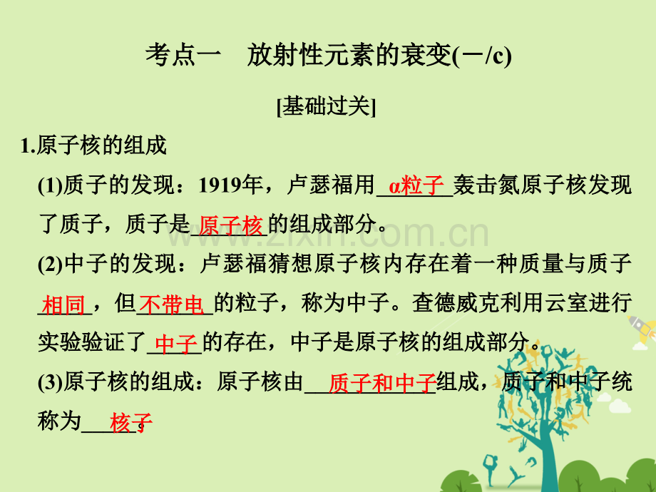 浙江高考物理总复习动量守恒定律波粒二象性原子结构与原子核时原子核.pptx_第2页