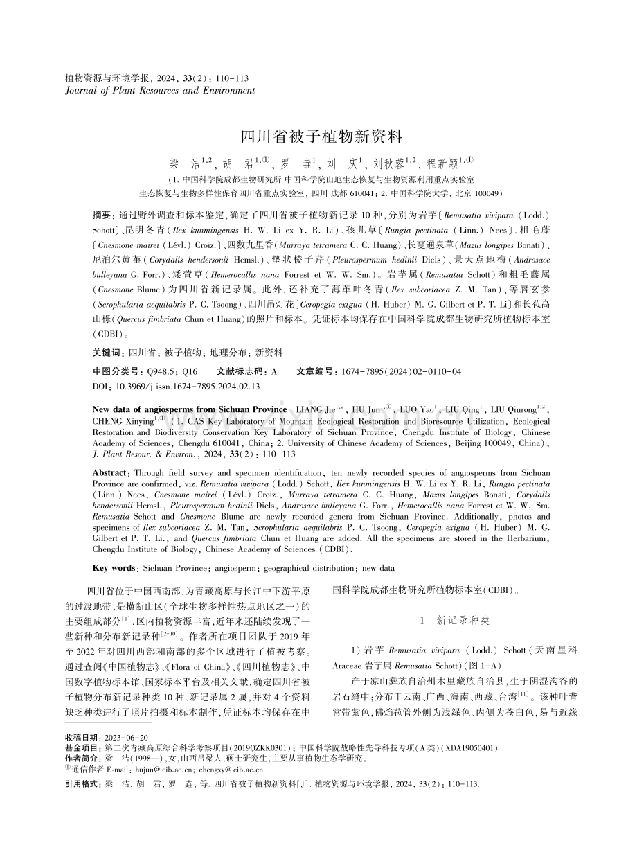 四川省被子植物新资料.pdf_第1页