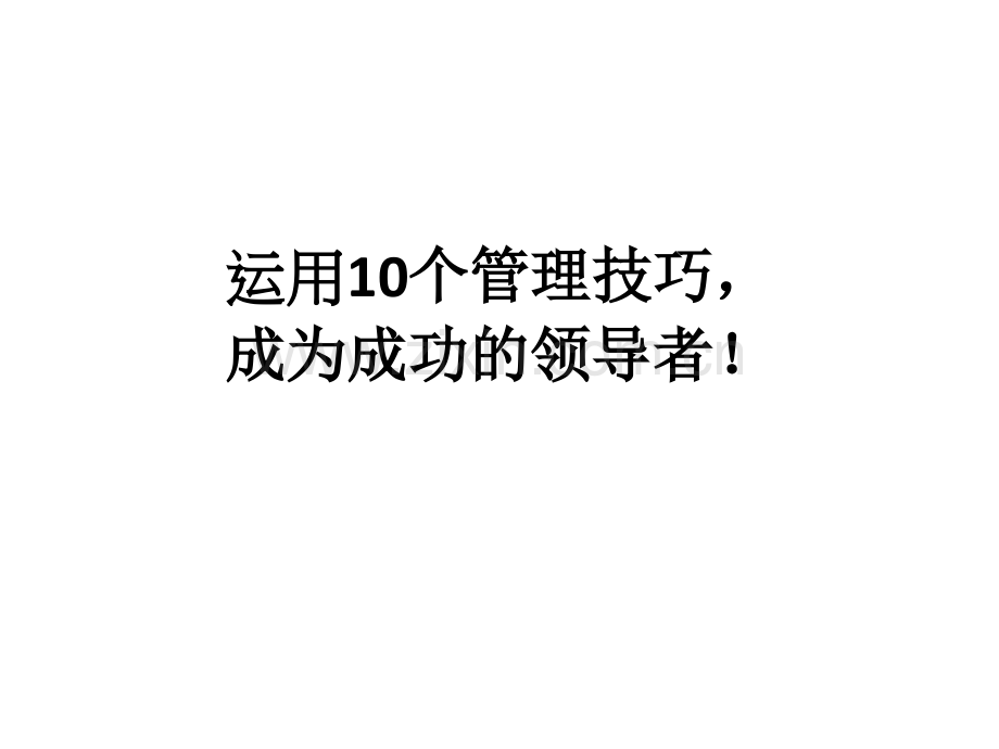 文档资料运用10个管理技巧成为成功领导者.pptx_第1页