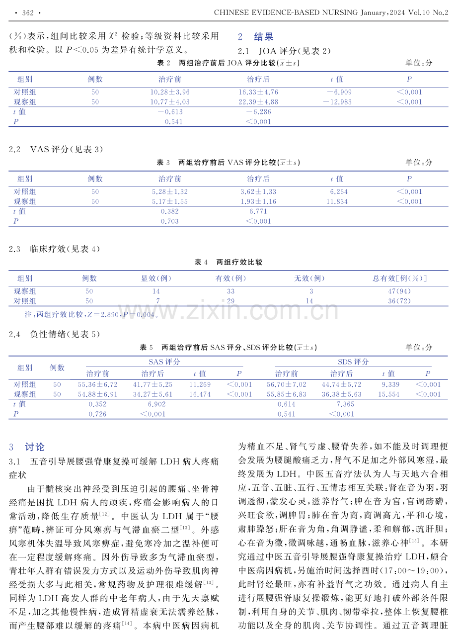 五音疗法联合康复操在腰椎间盘突出症病人康复护理中的应用.pdf_第3页