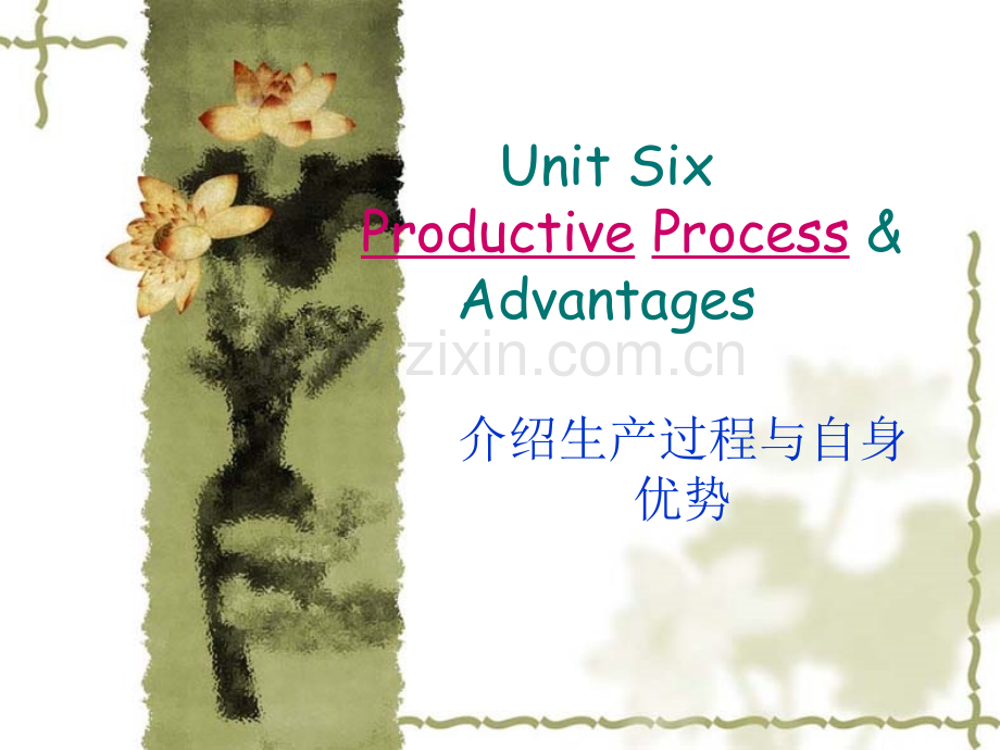 商务英语口语实训上册Unit06ProductiveProcessAdvantages文档资料.pptx_第1页