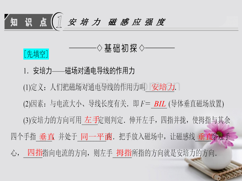 学高中物理电流与磁场磁吃通电导线的作用力教科版选修.pptx_第2页