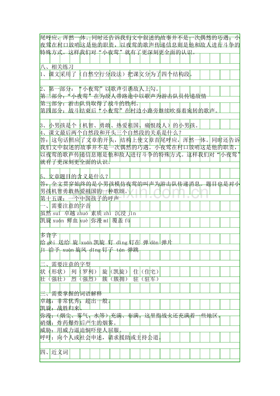 四年级语文下册课文知识点汇总：第四单元.docx_第3页