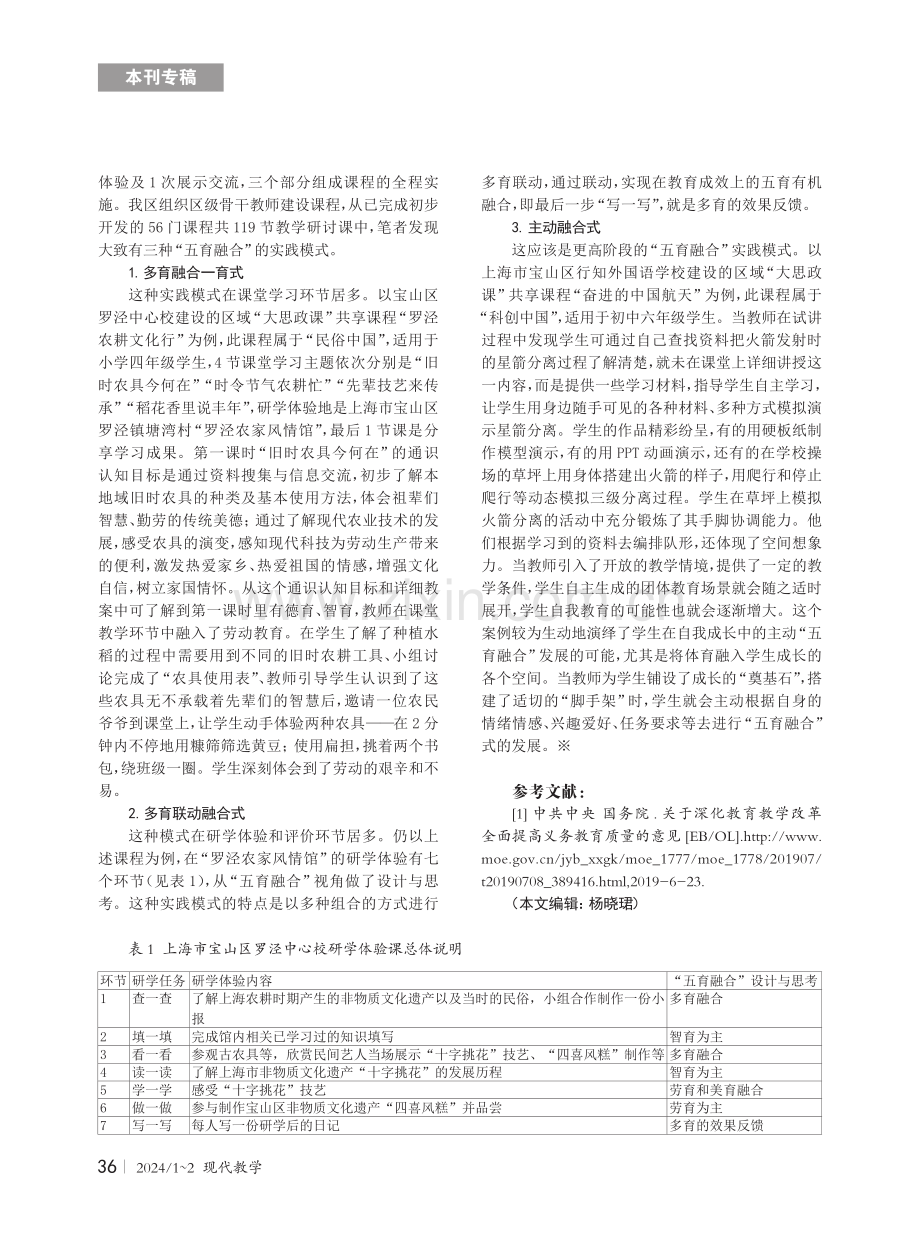 以“五育融合”实践宝山区“大思政课”共享课程建设.pdf_第2页