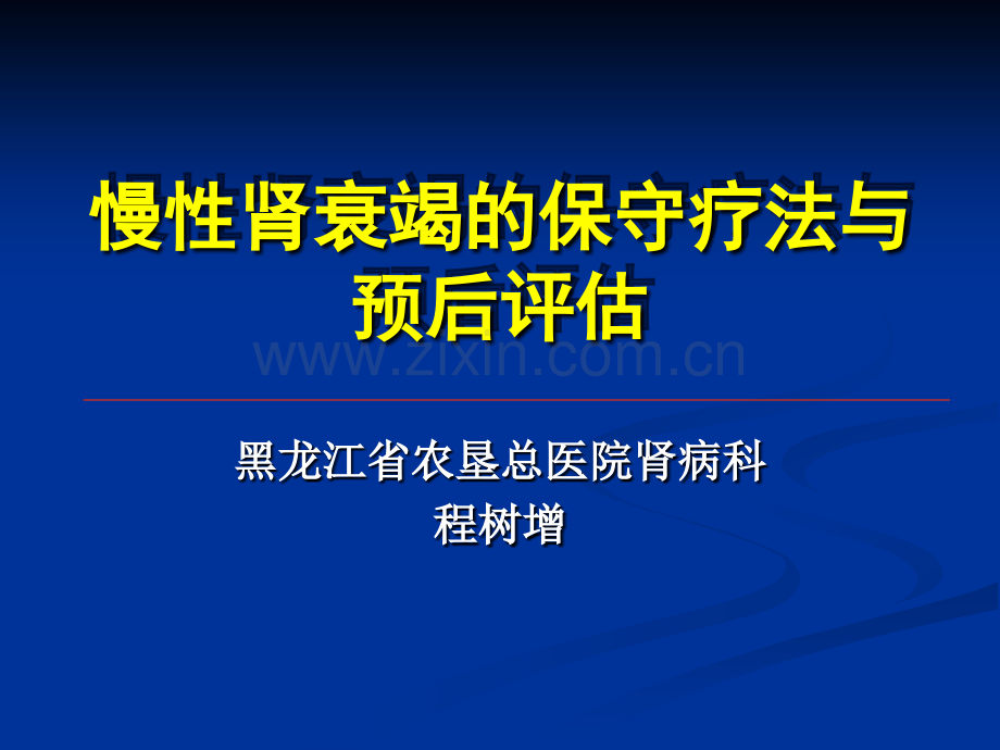 慢性肾衰竭的保守治疗与预后评估.pptx_第1页