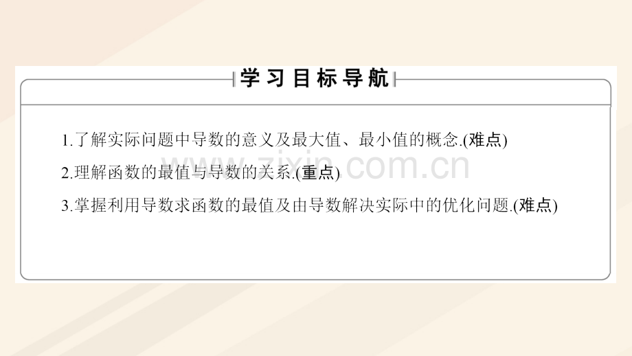 学高中数学导数应用实际问题中导数的意义最大值最小值问题北师大版选修.pptx_第1页