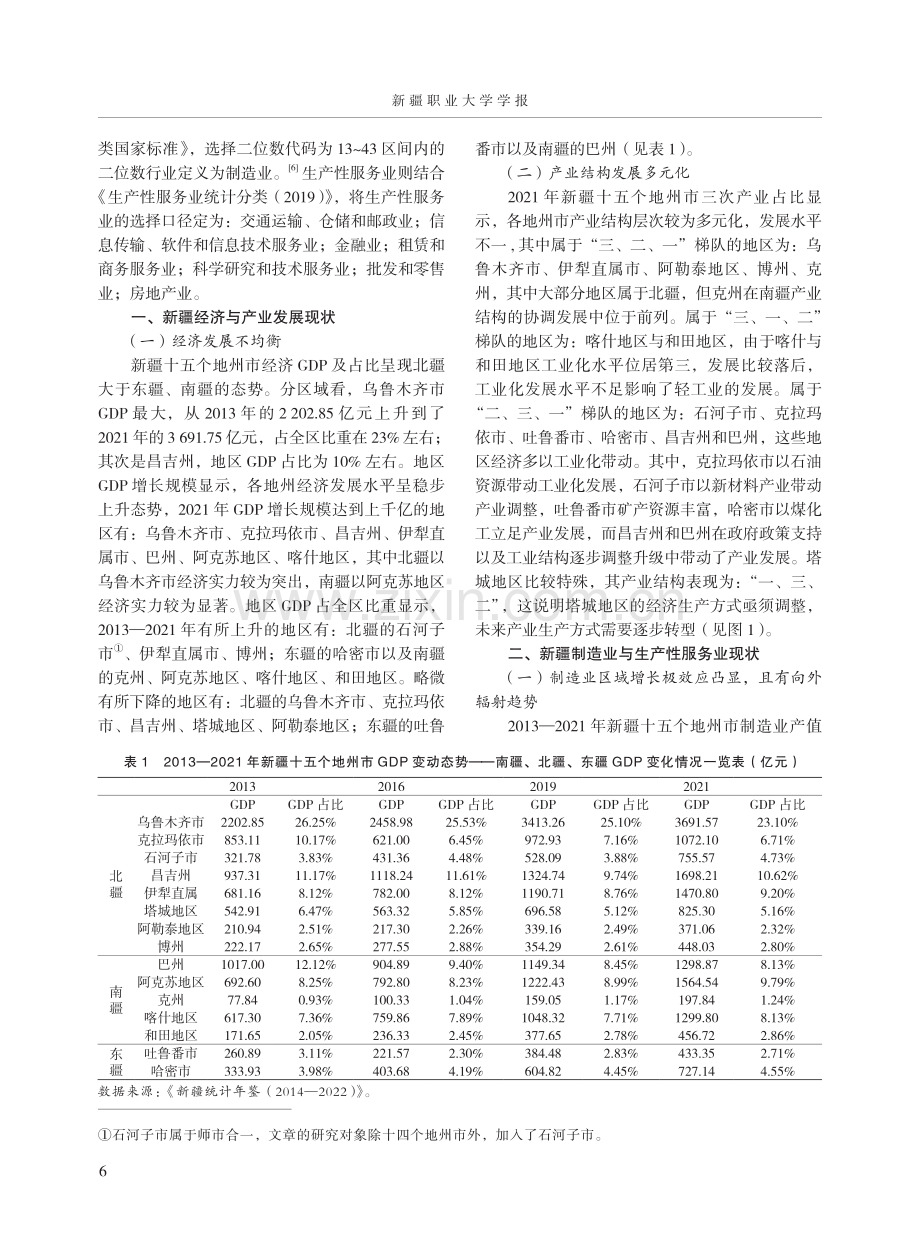 新疆两业协同集聚的特征、格局与路径——以制造业与生产性服务业为例.pdf_第2页