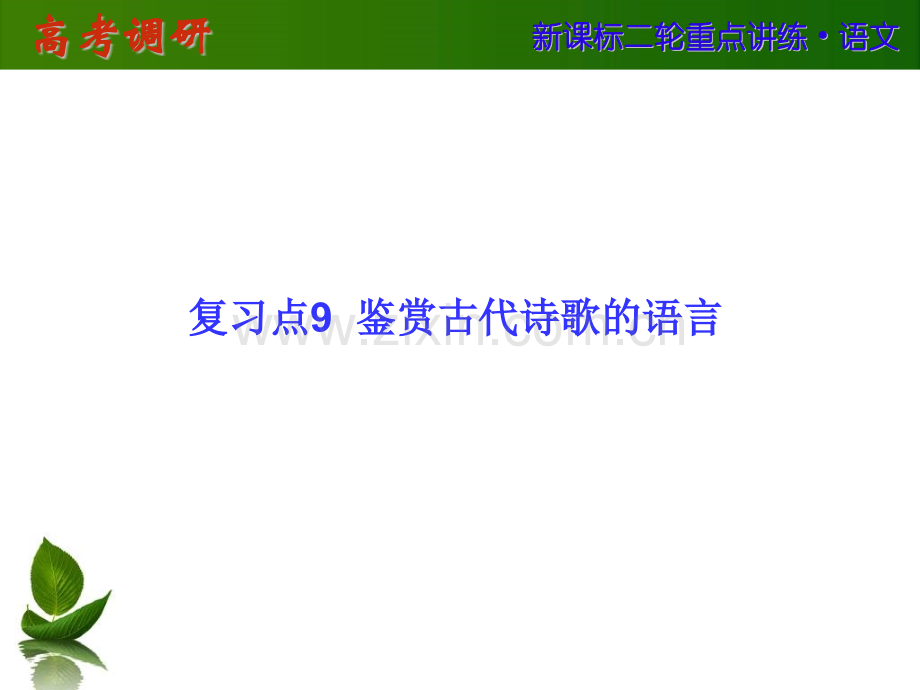 古代诗歌语言第二轮语文高考总复习资料.pptx_第1页