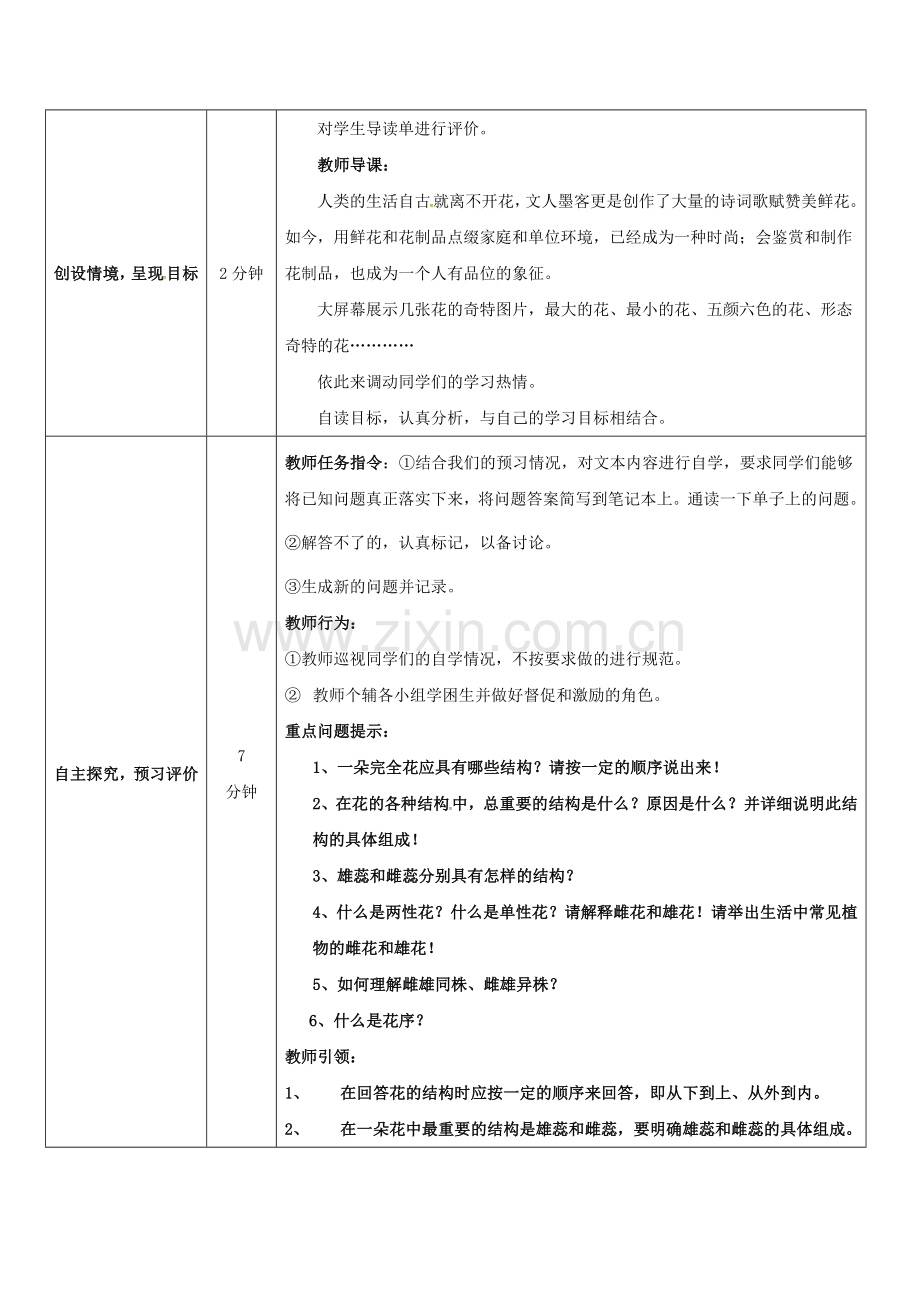 八年级生物上册-411-花的结构和类型导学案1-新版济南版.doc_第2页