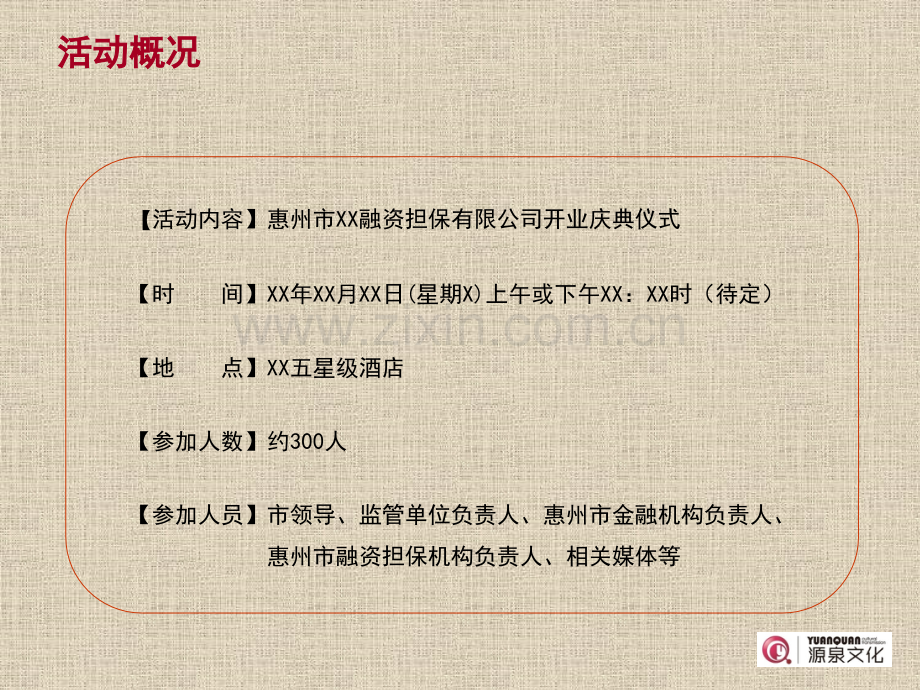 惠州市某融资担保有限公司开业庆典方案.pptx_第3页