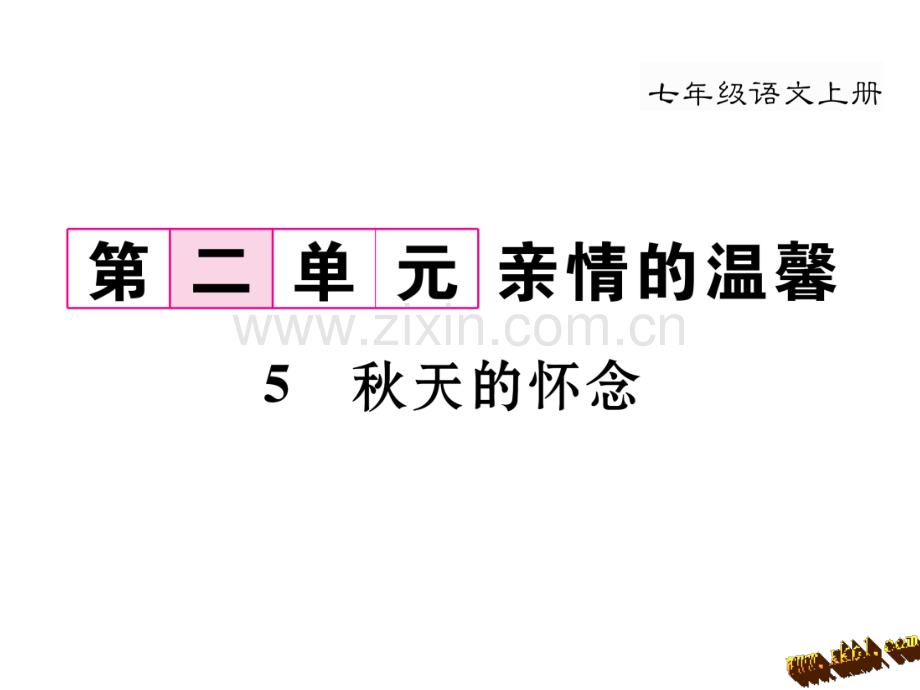 新教材人教版七年级语文上册5秋天怀念导学案及答案初中语文学案网详细信息.pptx_第1页