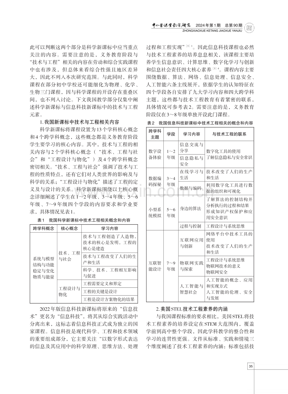 义务教育阶段中美“技术与工程”内容比较研究.pdf_第2页