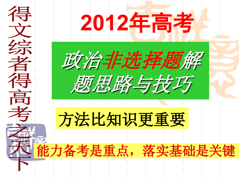 政治高考非选题解题方法指导.pptx_第1页