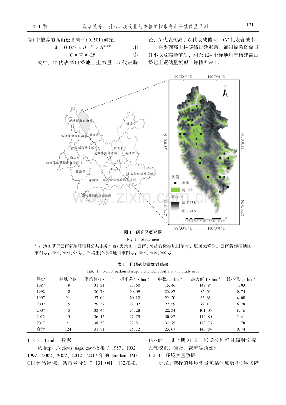 引入环境变量的香格里拉市高山松碳储量估测.pdf_第3页