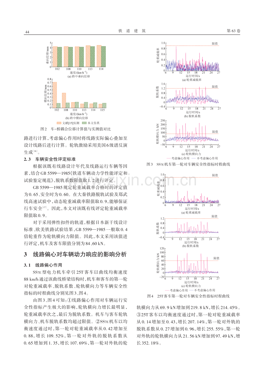 既有铁路曲线桥线路偏心对列车安全运行的影响分析.pdf_第3页