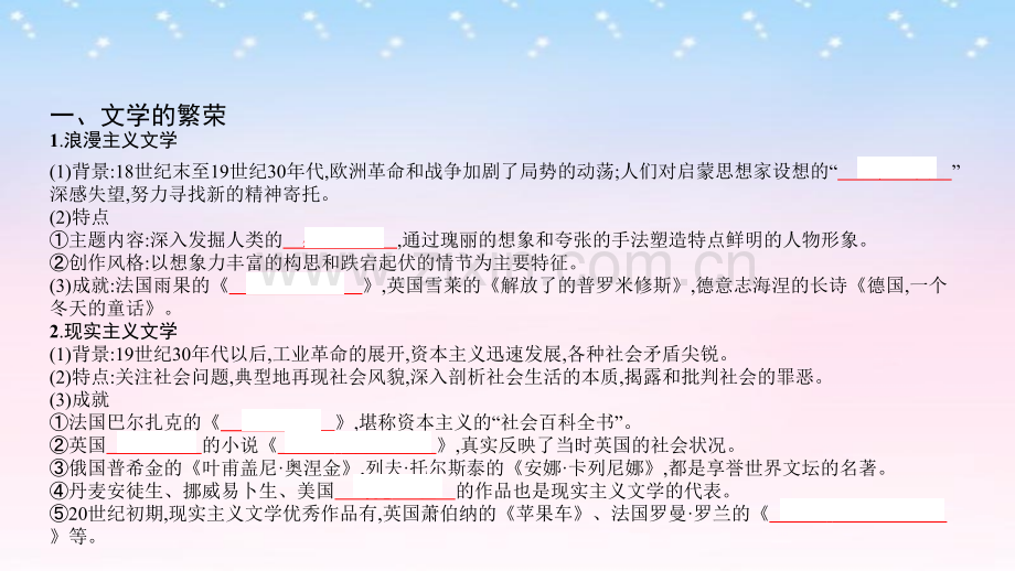 名师A计划2017高考历史一轮复习专题十六近现代世界科技与文化19世纪以来的世界文学艺术课件.pptx_第3页