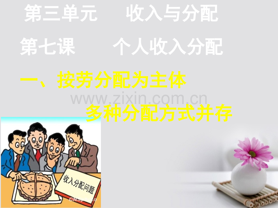 河南省偃师市实验高级中学高中政治71按劳分配为主体多种分配方式并存新人教版必修.pptx_第1页