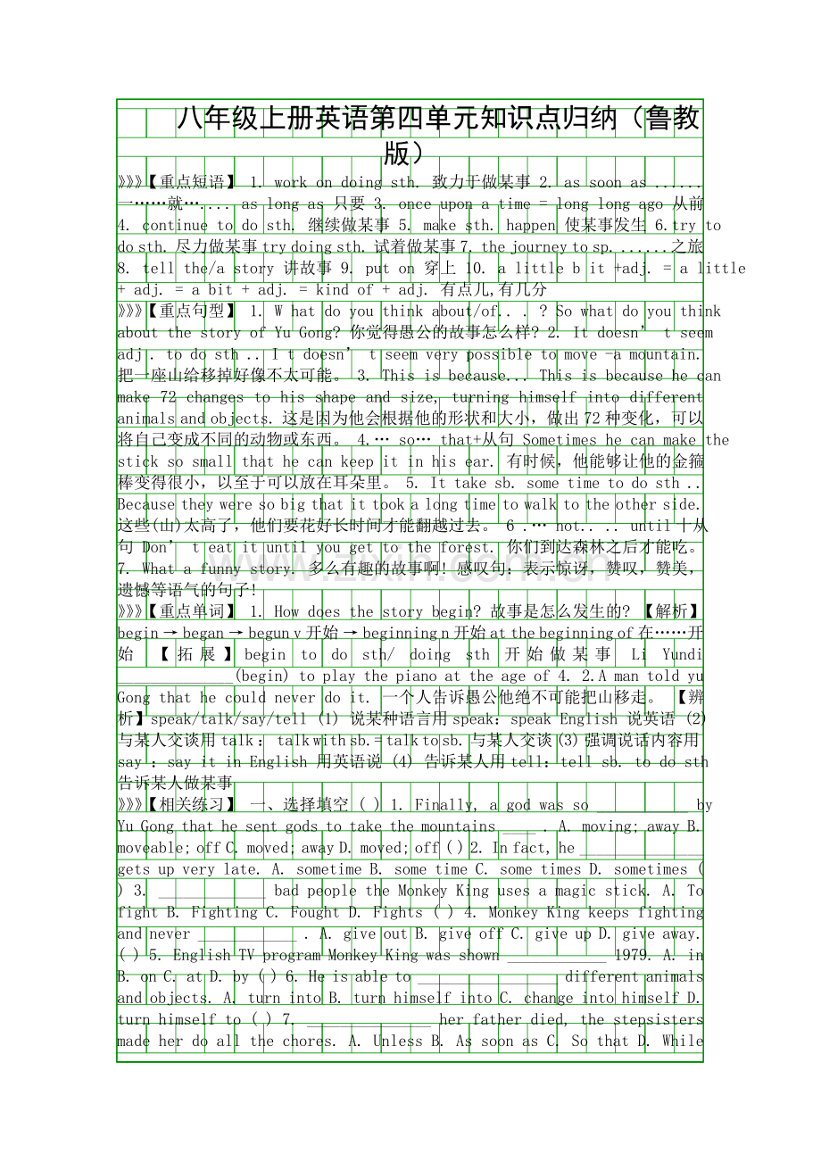 八年级上册英语知识点归纳鲁教版.docx_第1页