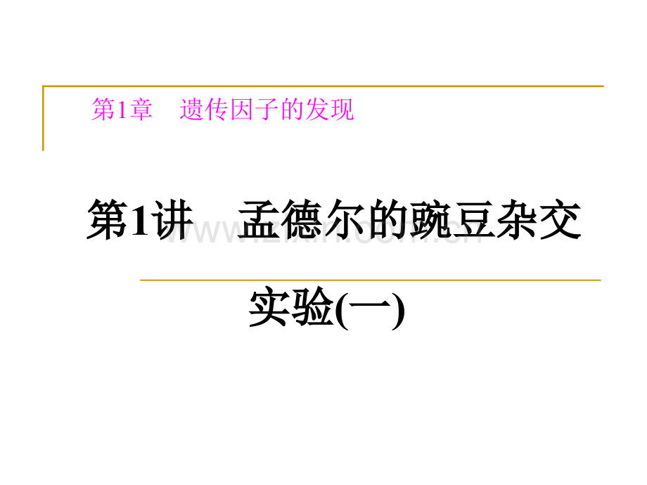 孟德尔豌豆杂交实验一000001.pptx_第1页