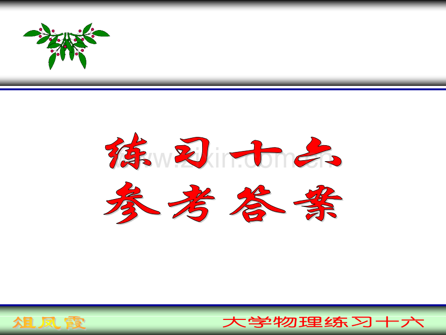 a大学物理练习题十五解析.pptx_第1页