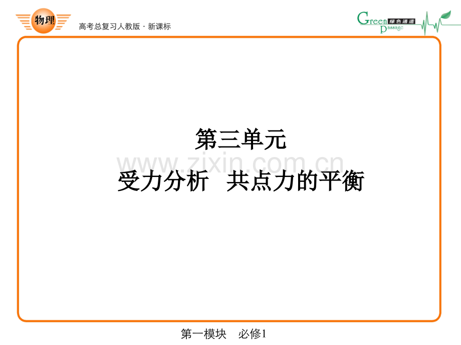 人教版课标高中物理必修一受力分析共点力的平衡部分.pptx_第1页