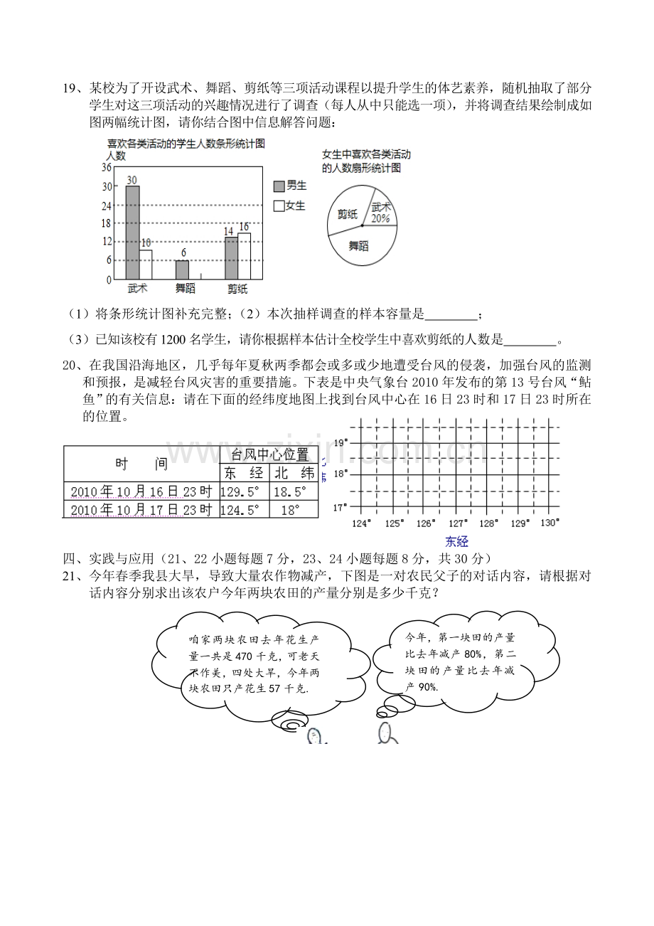 人教版七年级下册数学期末试卷及答案.doc_第3页