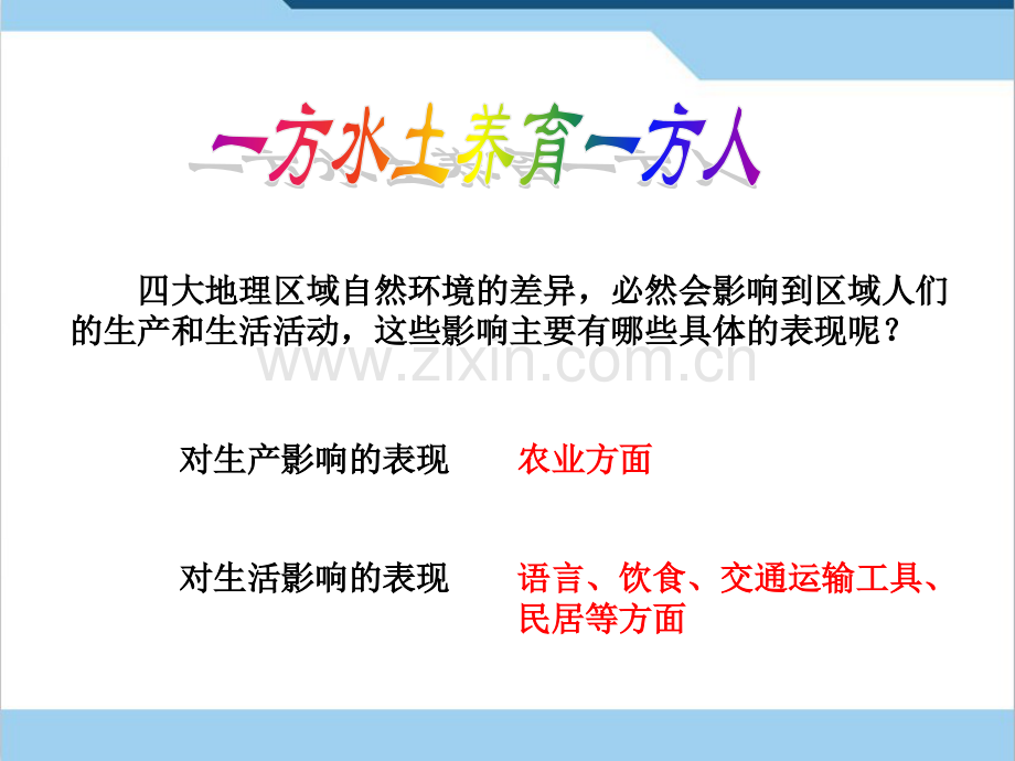 中图版七年级地理四大区域自然环境对生产和生活的影响.pptx_第2页