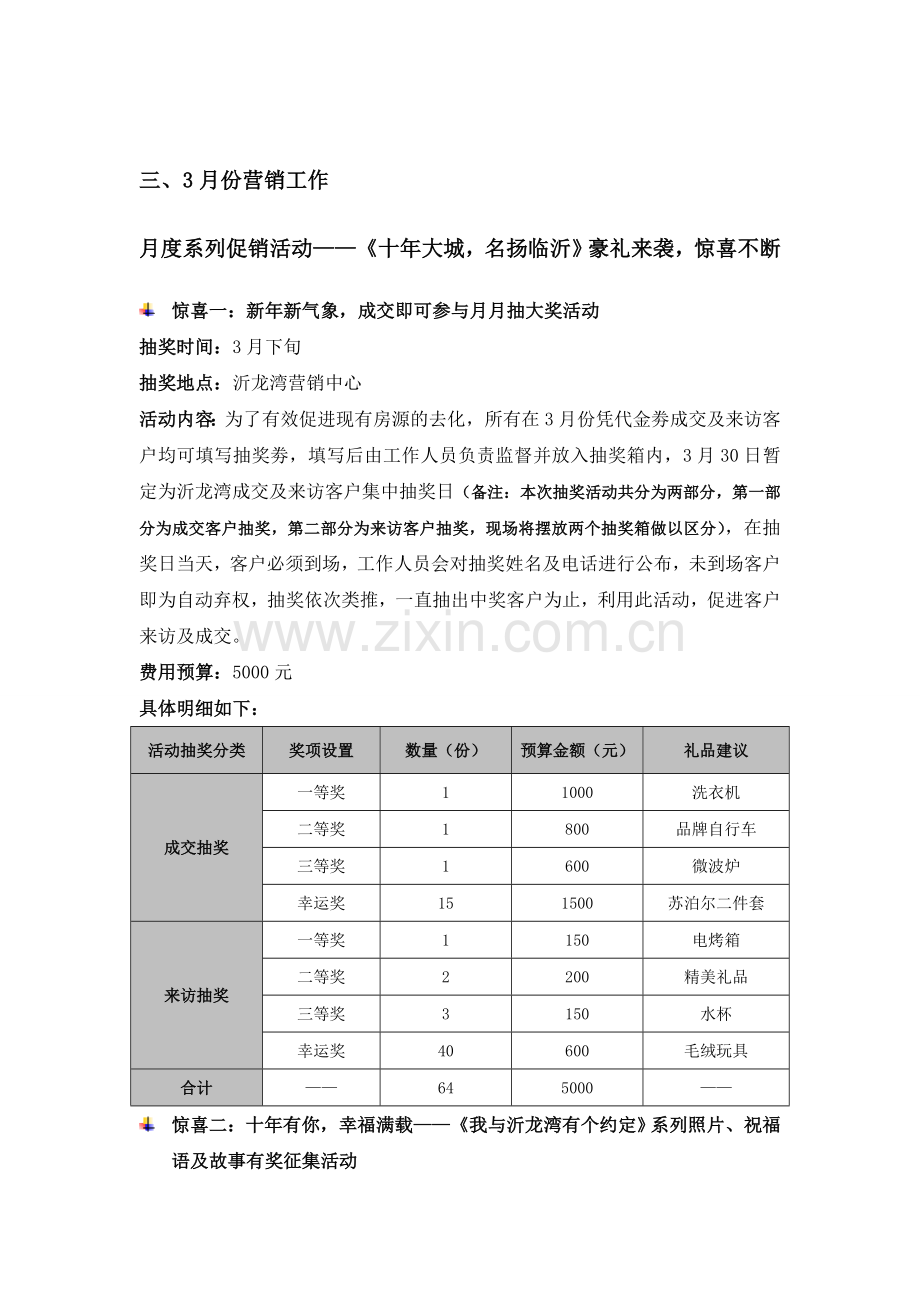 临沂沂龙湾月度计划3月份月度营销推广综述.doc_第2页