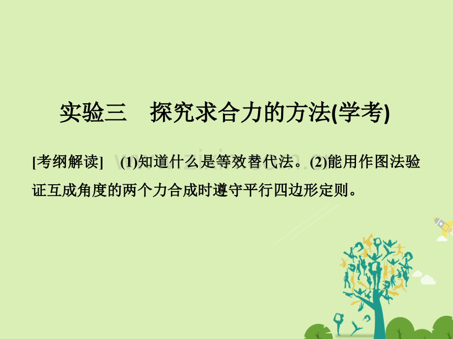 创新设计浙江高考物理总复习相互作用实验三探究求合力方法学考.pptx_第1页